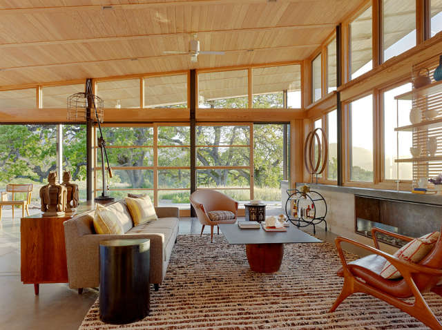  Living Room, Caterpillar House, Carmel, California Photo: Joe Fletcher
