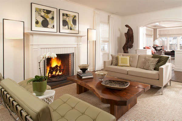  Cape Cod Modern Living Room &#8\2\1\1; The living room of this Cape Cod living room features a mix of organic pieces with modern classics