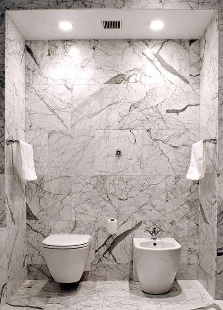  master bath marble opulence at the Bluewater Loft