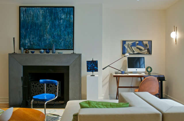  Sutton Place Fireplace &#8\2\1\1; A fireplace made out of concrete. Custom designed by \2Michaels.