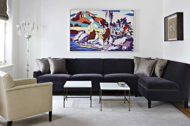 Greenwich Village Apartment: Herbert Chair, leftCustom T-Back Sofa Photo: Manolo Yllera 
