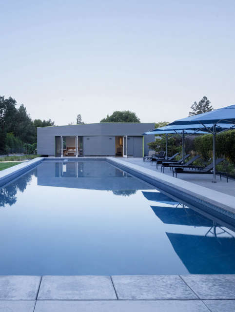  Sonoma Pool House &#8\2\1\1; This wine country pool house|garden folly is carefully scaled to both anchor the landscape yet tread lightly upon it. A few simple moves create a sculptural object in the garden that captures shadows in subtly changing ways over the course of the day.