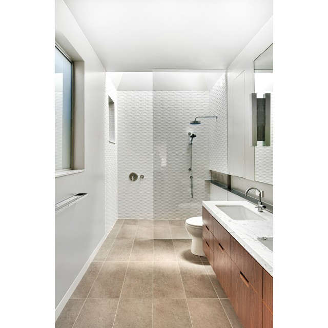  A Bath &#8\2\1\1; A Bath San Francisco, CA This small, but challenging, bathroom remodel in an existing Victorian home gained a sense of luxury and spaciousness through the insertion of a dramatic skylit volume over the shower. The addition of this natural light from above allowed us to highlight the material textures of the space and how they change over the course of the day.