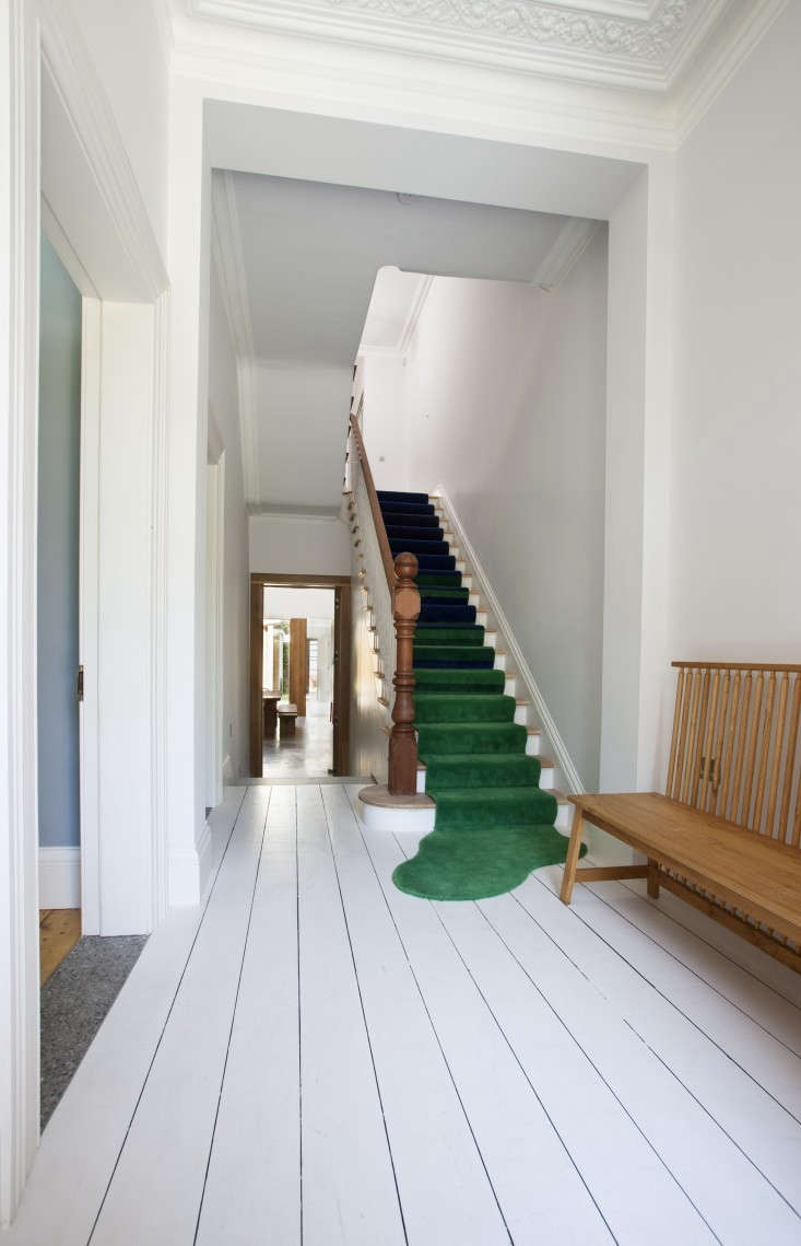 Perhaps the most inventive stair runner we’ve seen: a runner spotted in A Victorian Transformation, Dublin Style.