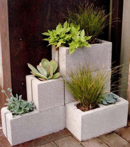 DIY: Concrete Block Planters: Remodelista