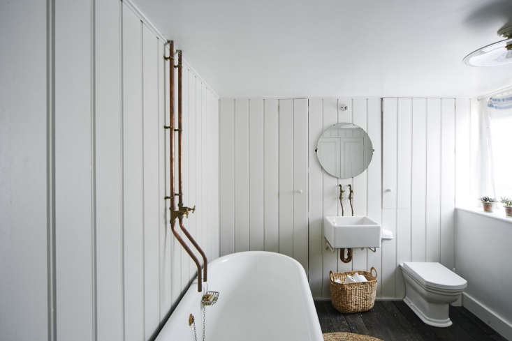 Photograph by Matt Lincoln from A Historic House Reimagined for a Modern Family in Stroud, England (plus a smart work-around for the plumbing issue: mount the tub closer to the wall).