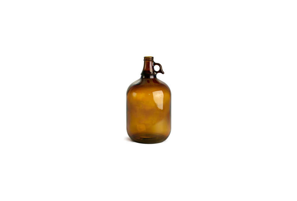 my world hut amber glass bottle 51