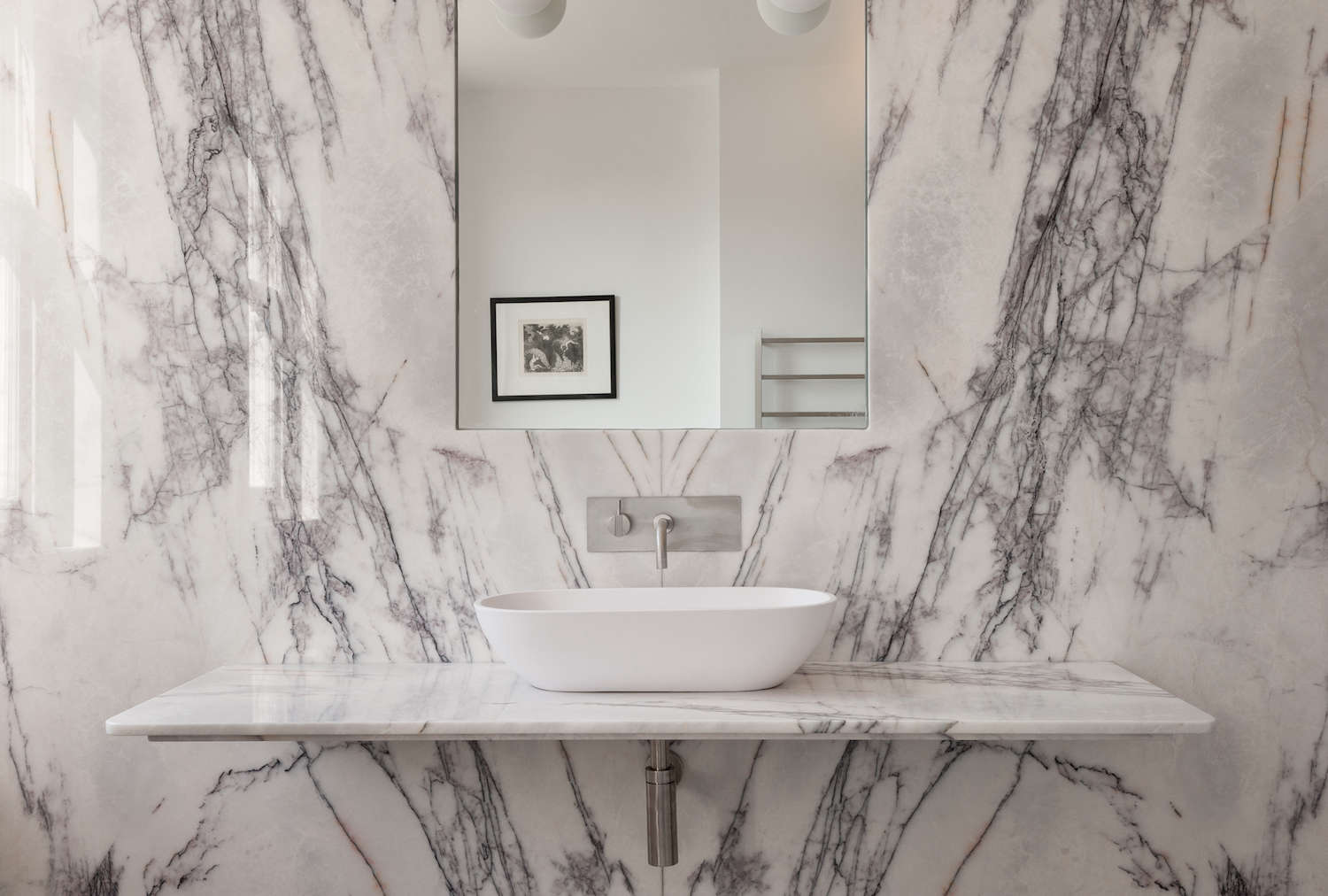 Bathroom of the Week: In London, a Dramatic Turkish Marble Bathroom for a Design-Minded Couple