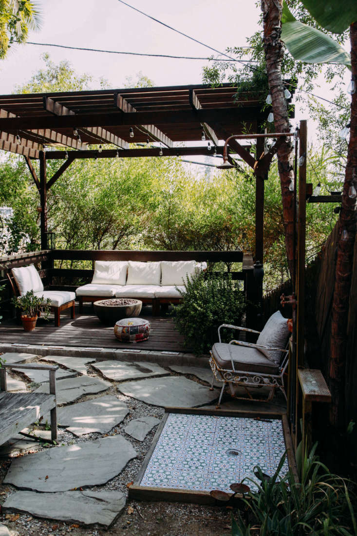 Another view of the secluded patio. Most of the outdoor furniture is from Ikea.