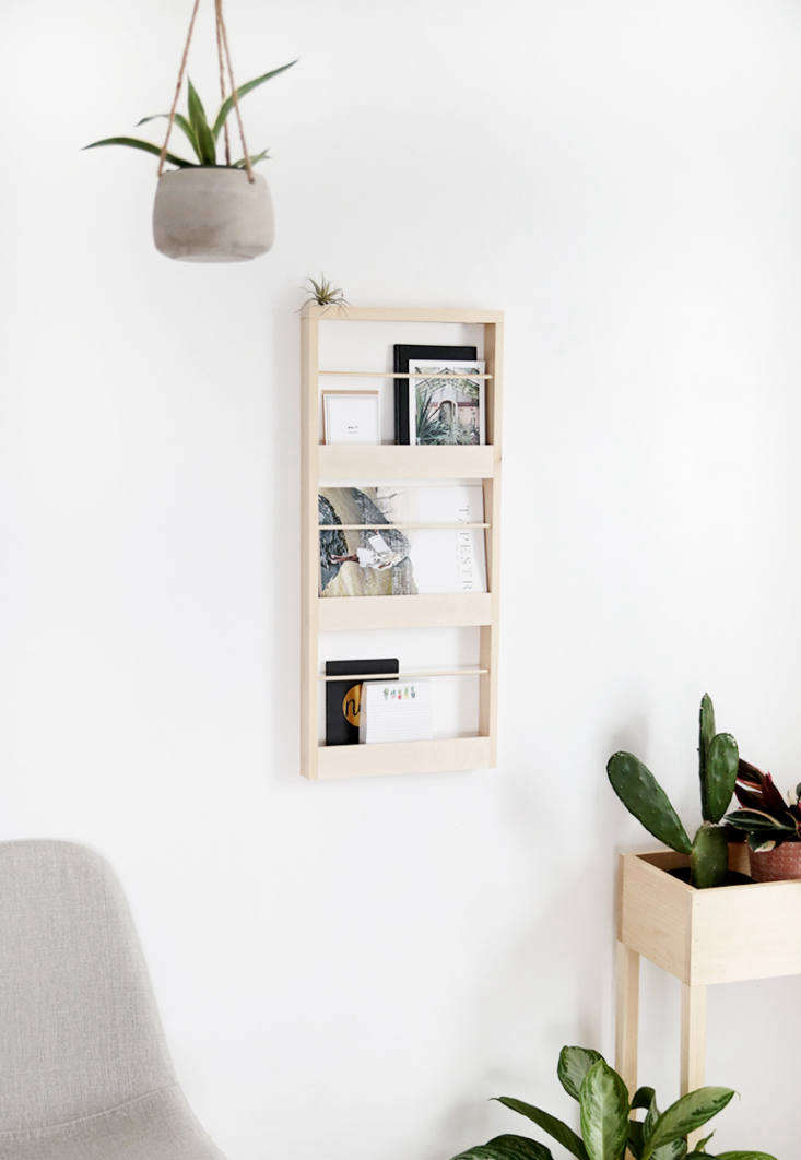 DIY wall-mounted paper organizer via The Merry Thought blog.