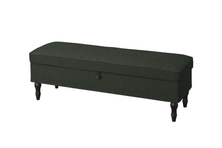 Ikea’s Stocksund Bench, shown in Nolhaga Dark Green and Black Wood, is $249.