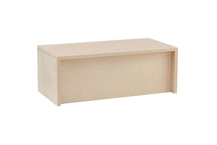 The Thompson Storage Chest comes in Maple, Cherry, Walnut, and Painted Eco MDF. It’s designed to be a chest but can be used as a wide bench just the same. It’s $419 from Urban Green Furniture.