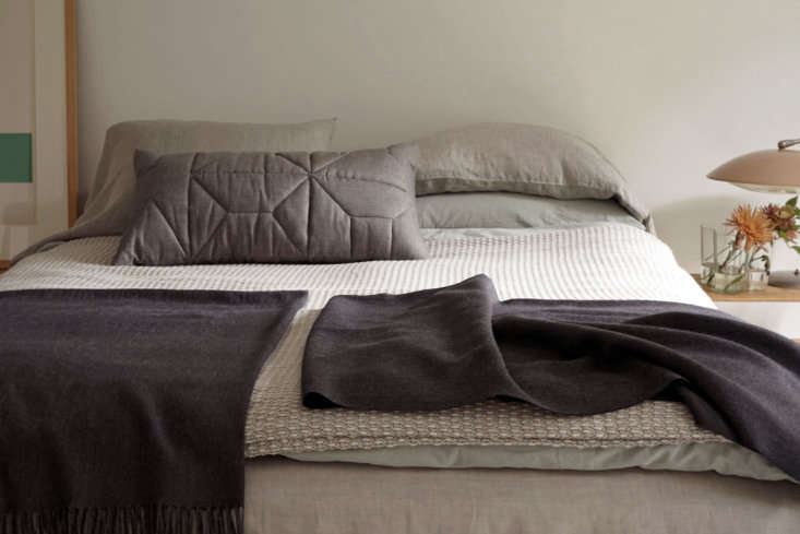 Area Home twin duvets layered with cover and throw blankets.