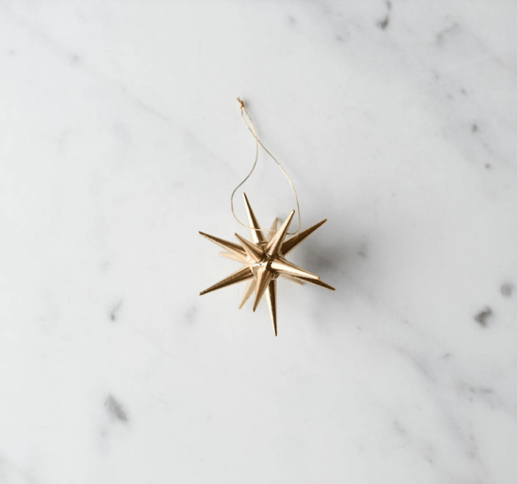 Wooden Gold Star Ornament from Germany