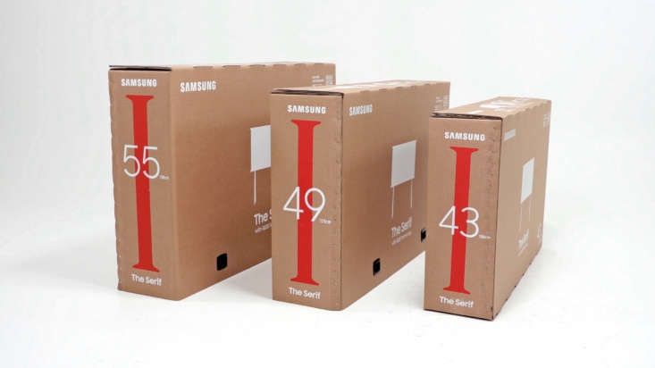 Sansung Serif TV cardboard eco packaging.