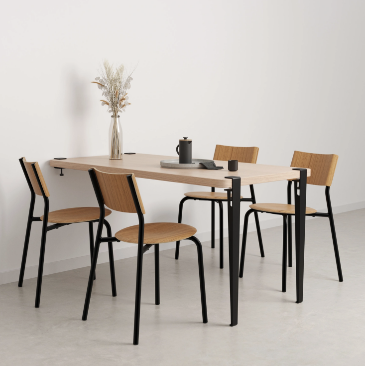 Tiptoe dining table and chairs.