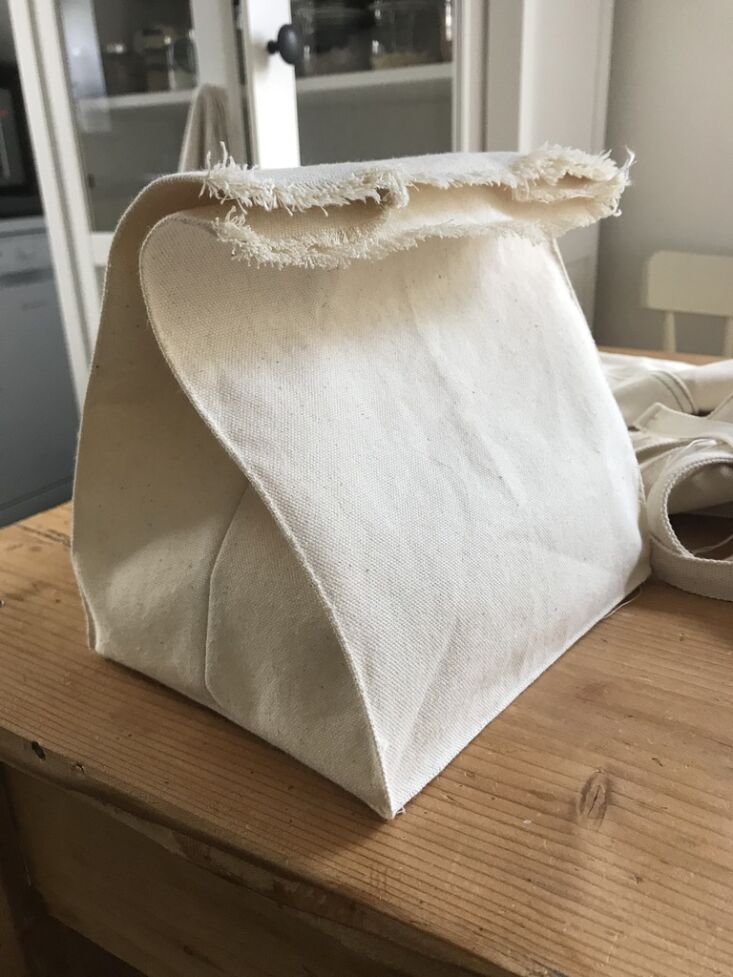 Katie Alderson DIY canvas lunch bag in progress