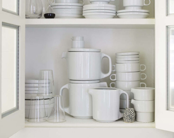 Axe is an avid collector of stackable TC100 tableware by Hans Roericht for Rosenthal and has amassed a formidable the collection over the years. Photo by Eric Piasecki for Remodelista (see Matthew’s apartment at A Stylish Apartment in Bustling Jackson Heights, Queens).
