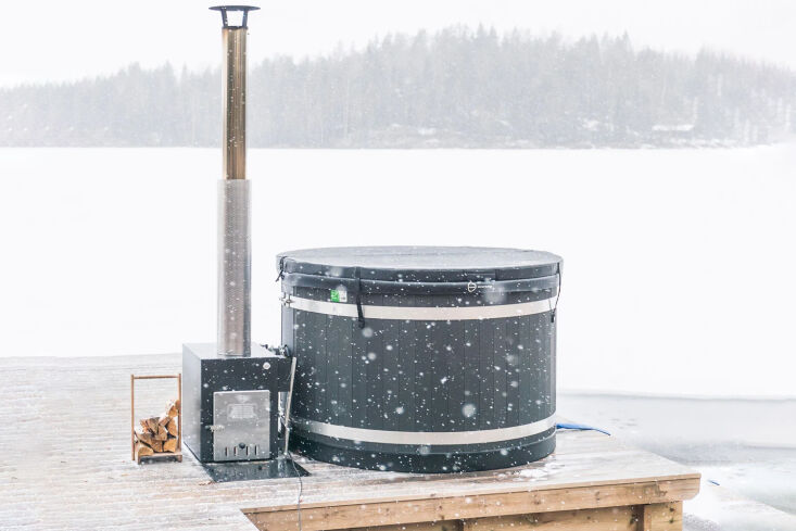 The Almost Heaven Wood-Fired Hot Tub features a heater with galvanized anodes to protect against corrosion. It&#8\2\17;s designed to fill before use and drain just after; \$6,79\2 at My Sauna World.