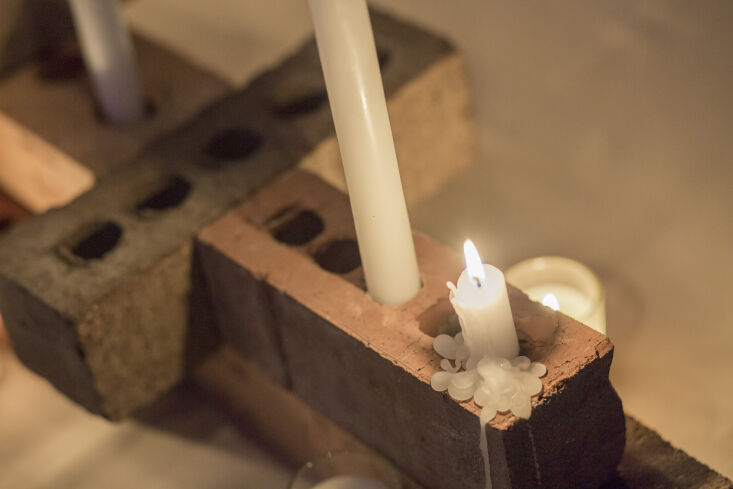 Brick Candleholders in Cathedral by David Stark and Jane Schulack for Culture Lab Detroit, Photo by Ara Howrani