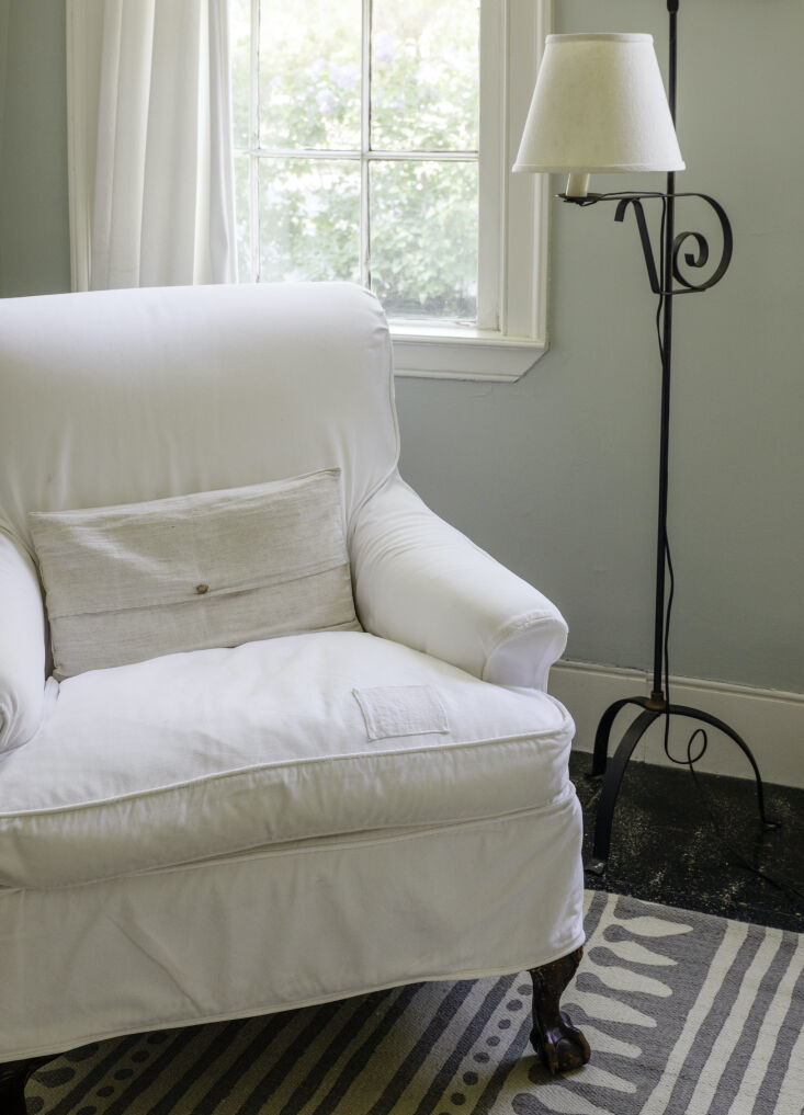 Remodelista: The Low-Impact Home, DIY chair patch by Justine Hand. Justine Hand photo.
