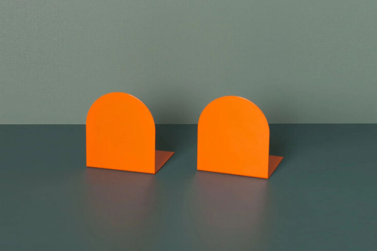 Everyday Needs Folded Metal Bookends Bright Orange