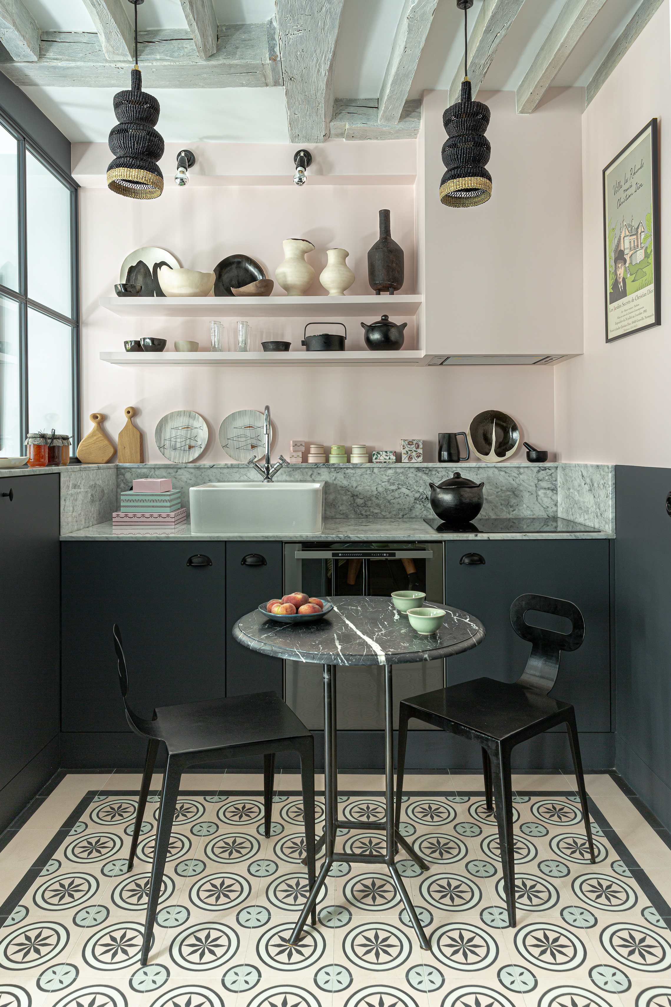 Semi-enclosed kitchen: Sabine's Paris apartment remodel by Marianne Evennou. Grégory Timsit photo.