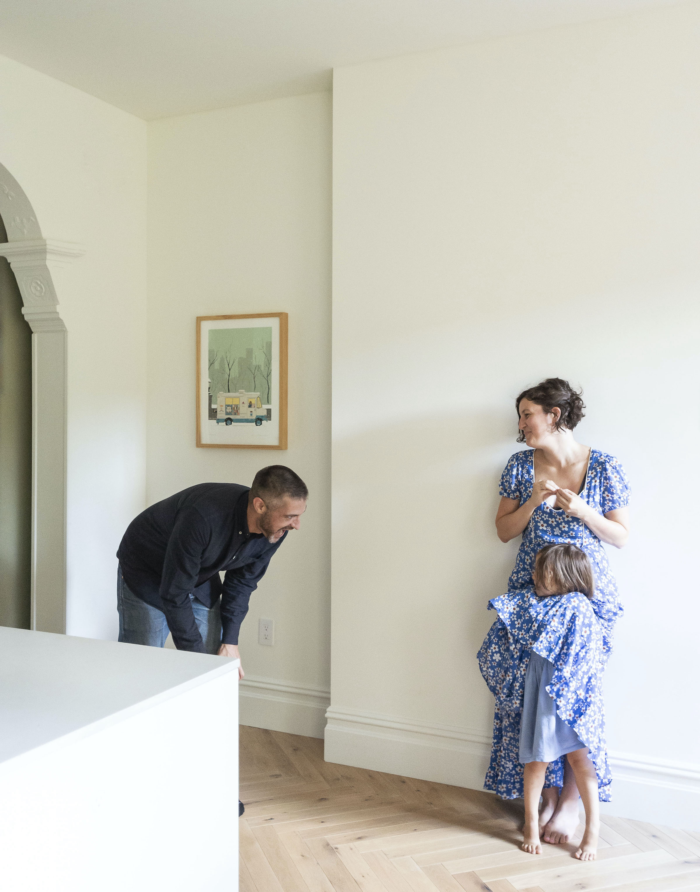 Architects Ruth Mandl, Bobby Johnston of CO Adaptive at home with their daughter in Brookyn from Remodelista: The Low-Impact Home. Matthew Williams photo.