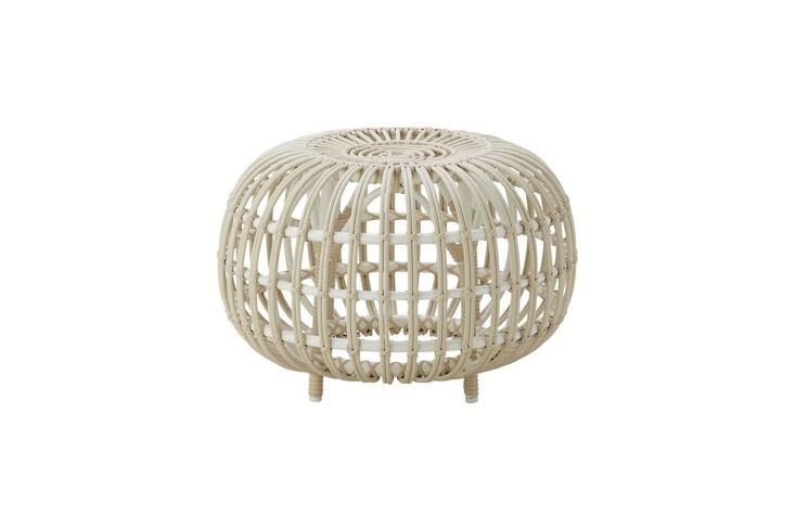 Designed by Franco Albini for Sika Design, the whitewashed Outdoor Ottoman is \$639.\20 at Lumens.