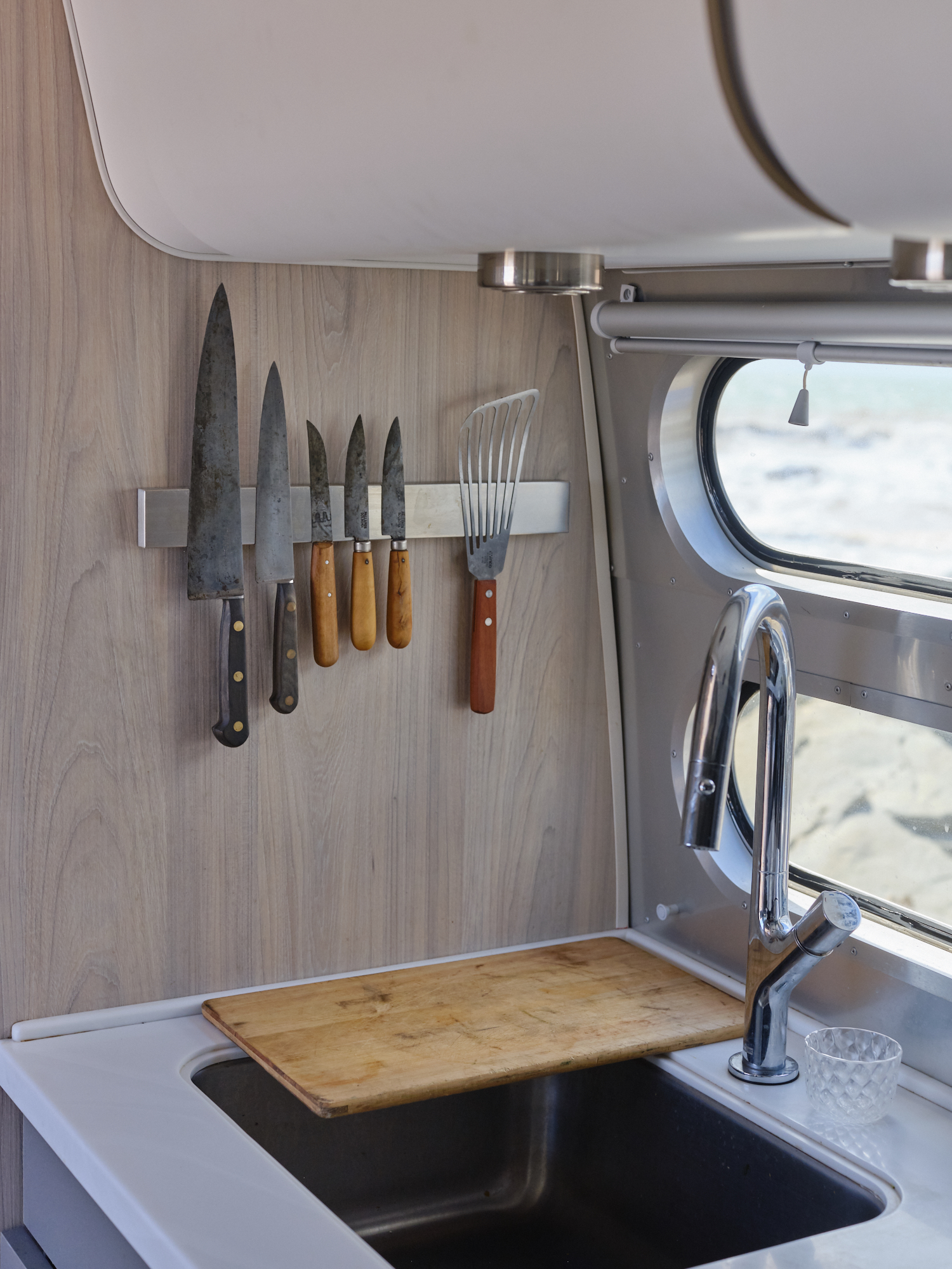 Heidi Swanson's Airstream kitchen sink.