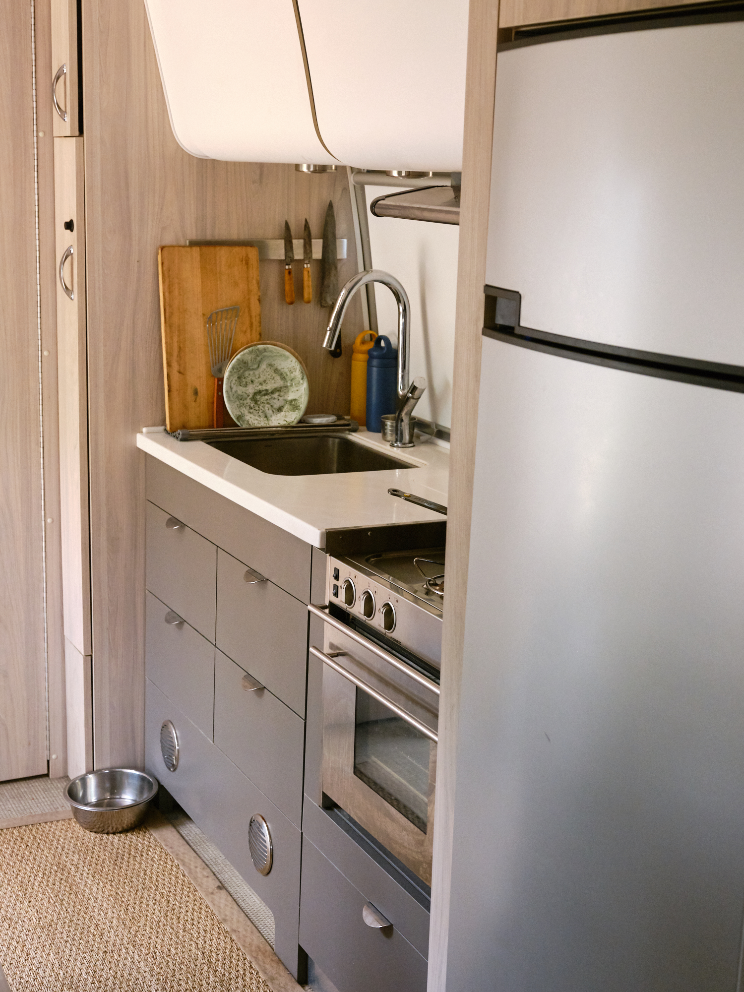 Heidi Swanson's Airstream kitchen.