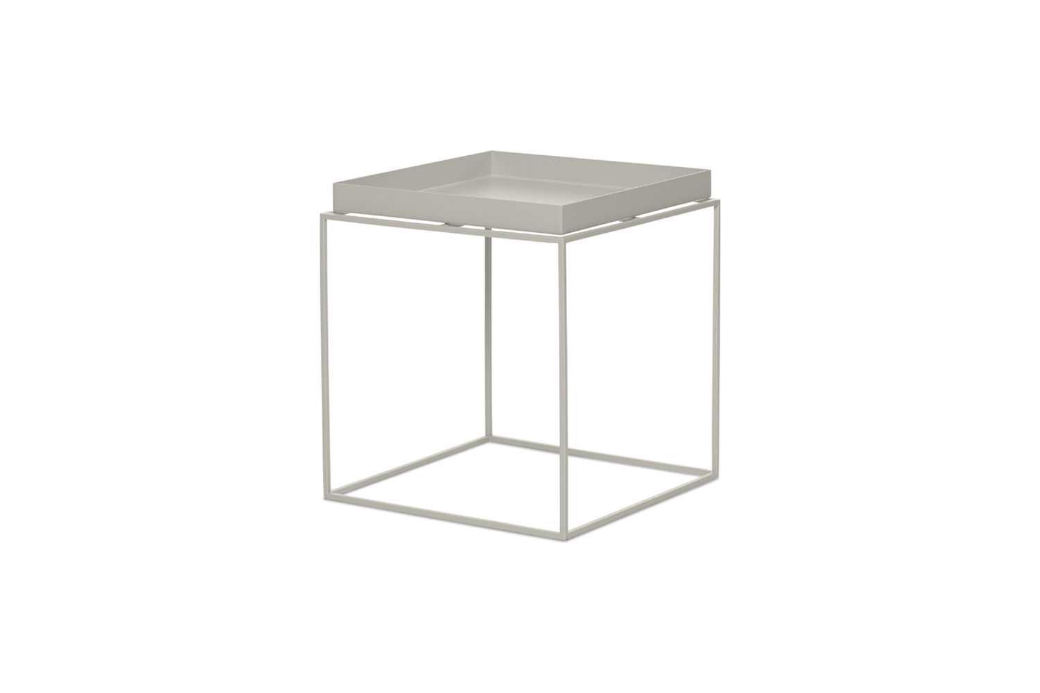 the hay tray side table in warm grey is \$\140 at hay. 26