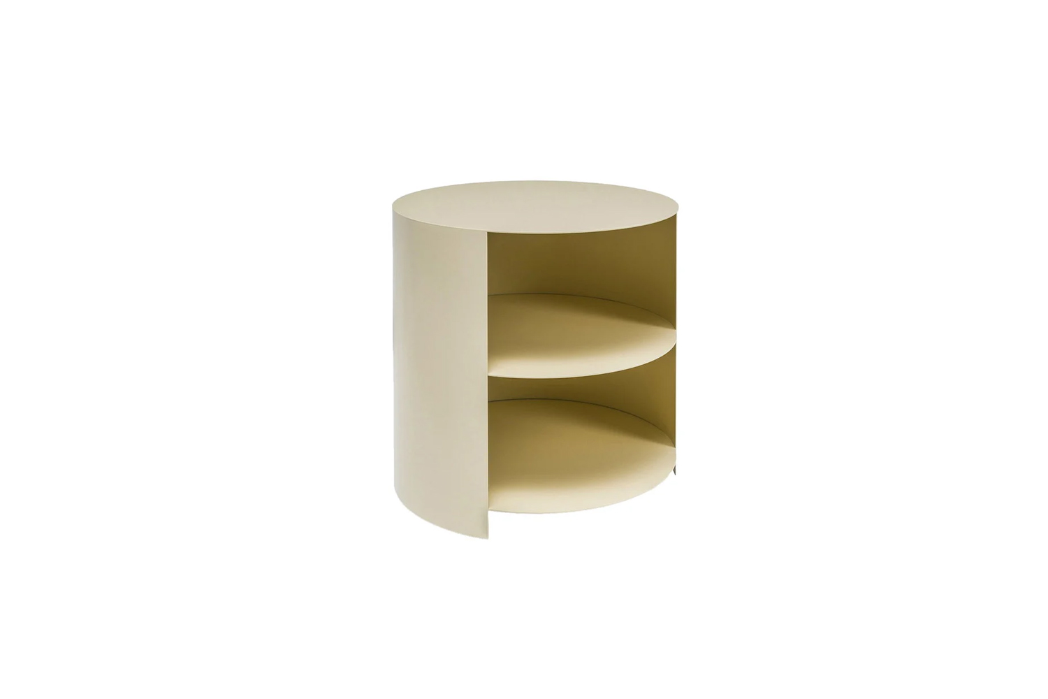 the hem hide side table in ivory is designed by karoline fesser and available f 18