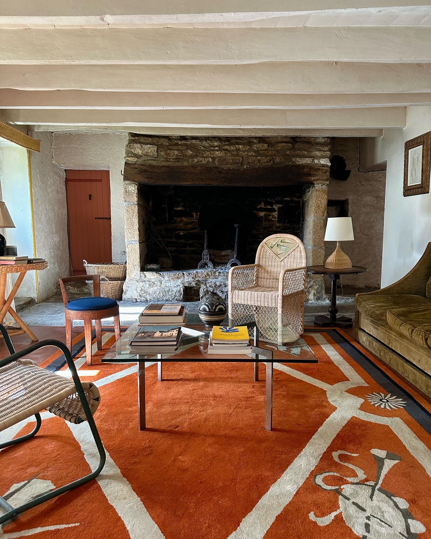 living room atelier vime farmhouse in brittany. 180