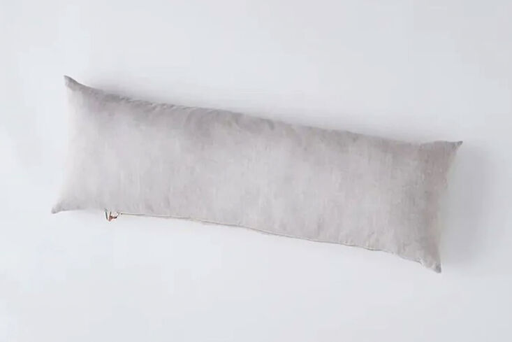 made by celina mancurti, the linen body pillow is available in four colors of l 21
