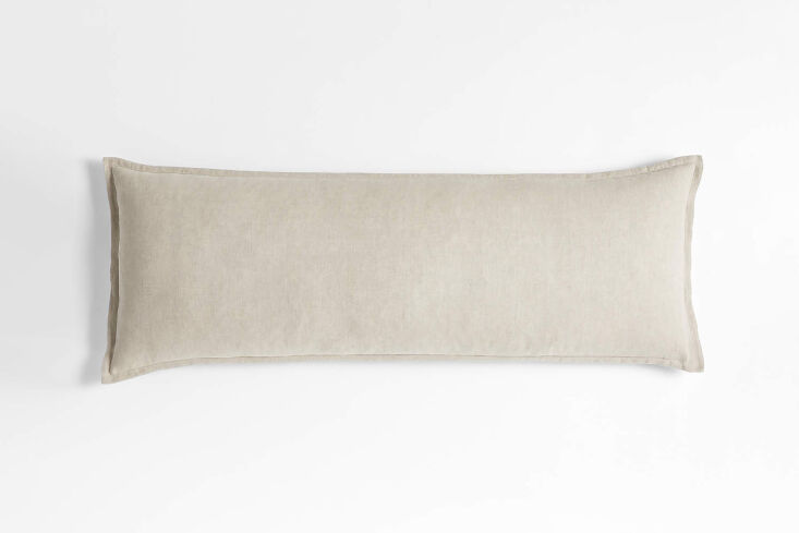 the crate & barrel warm natural belgian flax linen body pillow cover comes  26