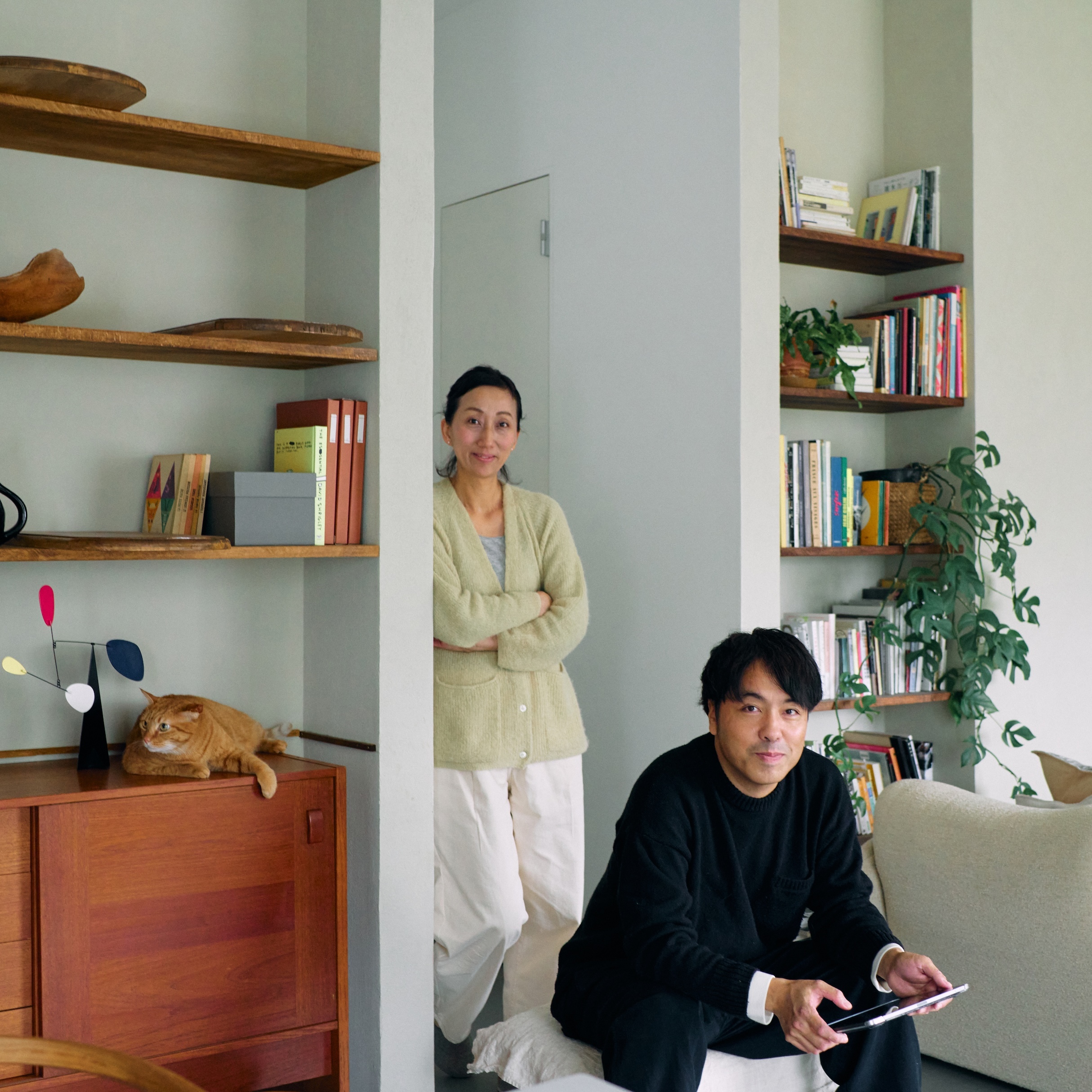 akira tani and kim hyunsook at home in the house they designed in tokyo. 125