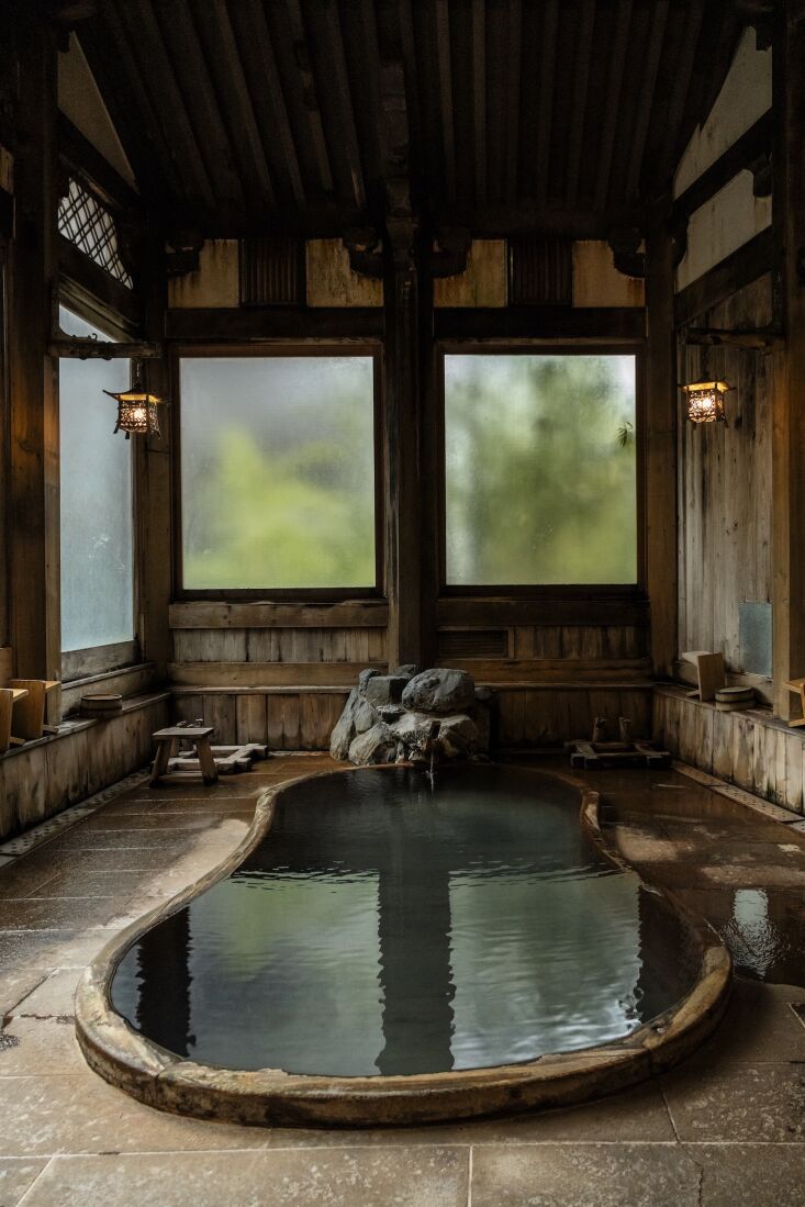 A bath at the over two-hundred-year-old inn Kanaguya in Japan. (&#8\2\20;The mazelike hotel feels like the setting of a mystery novel,&#8\2\2\1; Greta writes.)