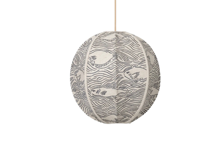 ferm living stream embroidered textile lampshade 337