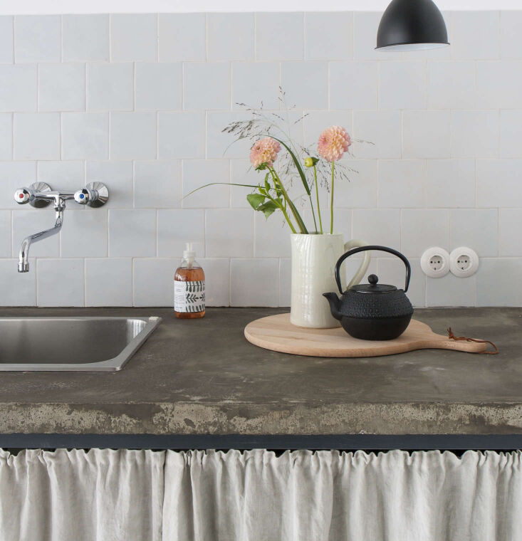 Winter stillness. Photograph from Kitchen of the Week: The Curtained Kitchen, Dutch Modern Edition. Photography by Anna de Leeuw, courtesy of Jan de Jong Interieur.