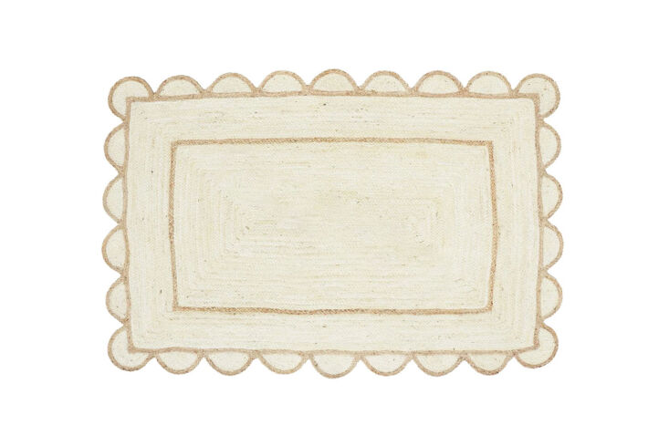 dhurrie world natural jute scallop rug trim 12