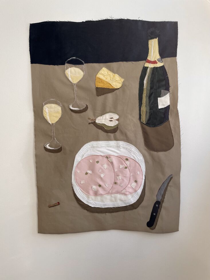 artist andrew pierce scott tabletop tapestry made from scrap fabric. 4