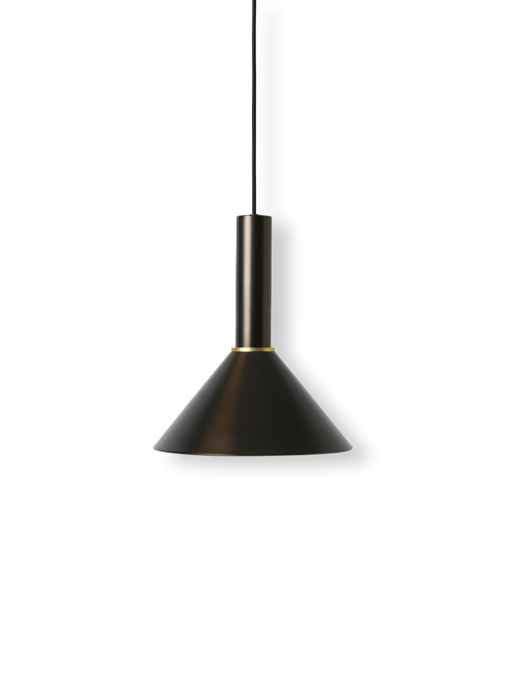 Pantalla cono vivo latón negro ferm 10