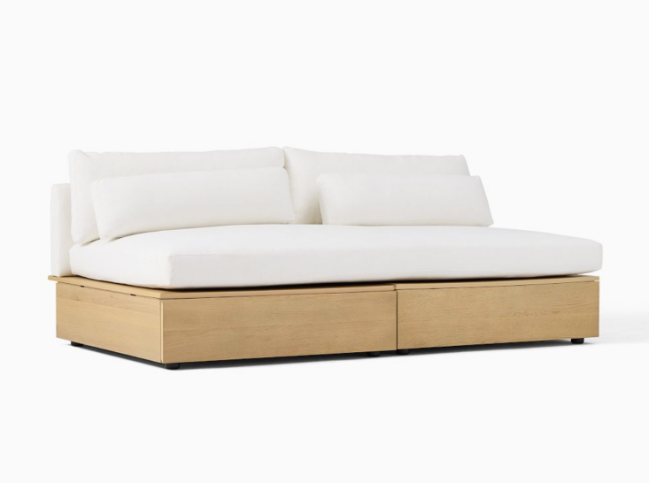 Sofá 21 con almacenamiento sin brazos Harwood de West Elm