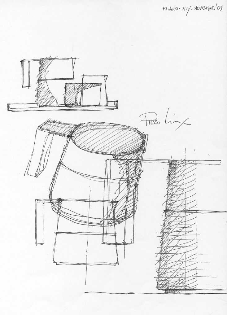 piero lissoni alessi pina espresso maker sketch 5