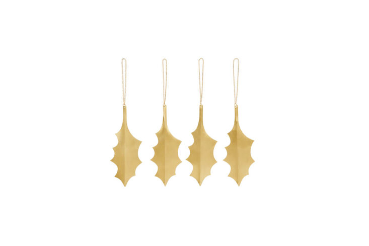 These pretty, subtly festive brass leaves add a wink of gold to the tree. Shop now.