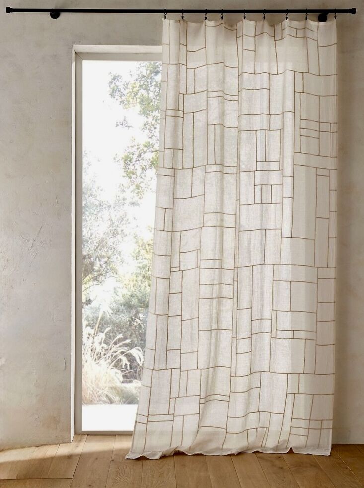 the made in india oulya embroidered cotton and linen voile curtain is €\1\19 28