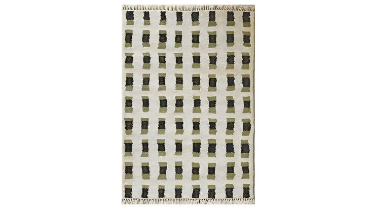 pixel weave knotted wool rug 2