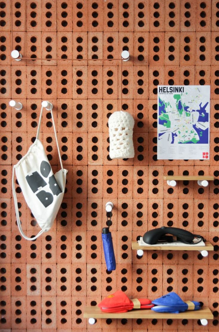 brick pegboard at hobo helsinki hotel finland 2