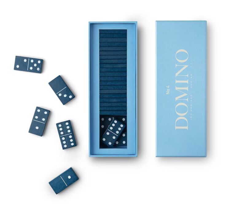 printworks wooden dominoes set is \$30 from the forest & field collective,  23